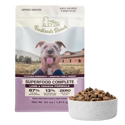 BADLANDS RANCH by Katherine Heigl – Superfood Complete Air-Dried Lamb & Venison Dog Food – High Protein with Superfoods for Daily Wellness & Consistent Nutrition – 64 oz