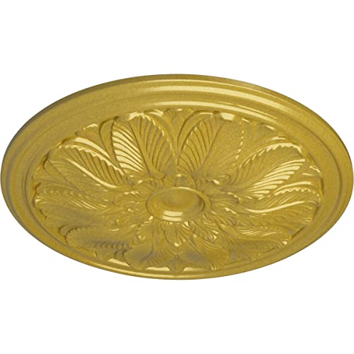 Image of Ekena Millwork CM22BORGS Bordeaux Ceiling Medallion, 22 5 /8 OD x 1 3 /4 P, Rich Gold