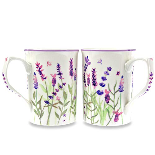 Lot de 2 tasses violettes Lavande Coffret cadeau
