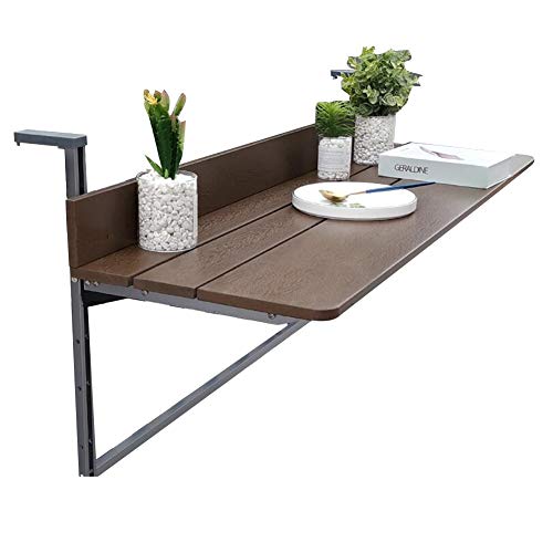 Preisvergleich Produktbild PENGFEI Klapp Balkon Hängetisch Laptop-Tisch Schreibtisch, Höhenverstellbar, 2 Farben, 3 Größen (Farbe : B, größe : 60cm)