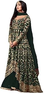 JVK Enterprise Ready to Wear Indian Pakistani Style Embroidered Koti Salwar Kameez Salwar Suit for Women