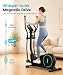 Dripex Cross Trainer, Ultra-Quiet Magnetic Elliptical Machine for Home, 38cm Stride Elliptical Trainer, 16 Resistance Levels, 8kg Flywheel, LCD Monitor, Pulse Sensors & Device Holder (Blue)