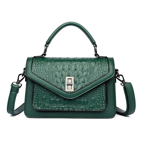 Image of Women Vegan Leather Evening Handbag Crocodile Pattern Handle Clutch Purse Cross Body Envelope Bag