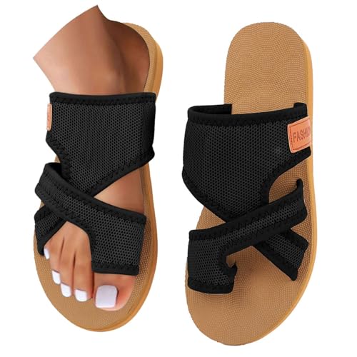 Summer Sandals for Women 2025 Breathable Extra Wide Beach Comfortable Mesh Hollow Mesh Slide Sandls Orthopedic Shoes
