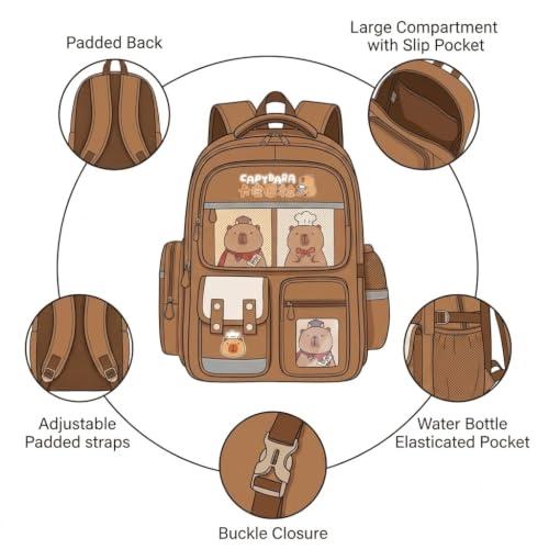 Image of Backpack Bags for Girls, Boys & Women With Multi-pockets, Laptop Bag with Large Capacity Bookbags Waterproof for School, Tuition, College, Camping, Travel