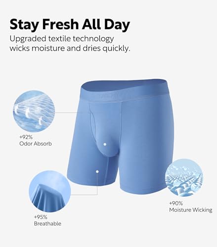 DAVID ARCHY Mens Underwear Boxer Briefs Ultra-Soft Micro Modal Breathable Comfortable with Fly Boxer Briefs for Men 3 Pack4