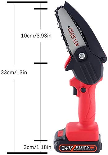 HOPELIGHT 4 Inch Mini Chainsaw with Brushless Motor, Hand Chainsaw with 24V Rechargeable Battery, Pruning Shears Chainsaw for Tree Branch Wood Cutting
