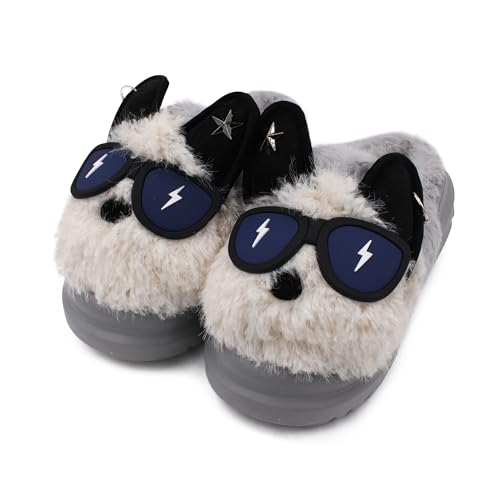 Image of VRITRAZ Women's Comfort Slip On Closed Toe Warm Winter House Clog Indoor Slipper with Cute Print and Degins