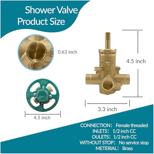 Adaptateur de douche en laiton robuste pour systeme Posi Temp durable - 4