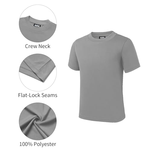 Image of QBK 2T to Youth Neon Shirt Kids UPF 50+ Dry Fit Athletic Short Sleeve Rash Guard T Shirts for Boys Girls Sports Undershirt