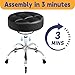 Rolling Stool Heavy Duty 400lb: Super Soft Seat Cushion,360° Swive,Height Adjustability,No Squeaky Noises,No Tip Over, New Upgraded Salon stool Chair, for Tattoo Facial Massage Spa Medical (Black)
