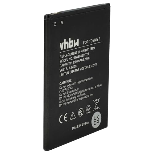vhbw Batterie Compatible avec Wiko Tommy 3 téléphone Portable (2500mAh, 3,8V, Li-ION)