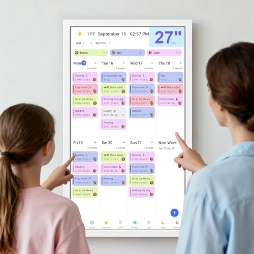 27 inch Smart Calendar Max, Digital Calendar & Chore Chart, Family Organizer with Interactive Touchscreen Display – Wall Mountable in Portrait or Landscape, Gifts for Women Men by BQQJDD - Image 3