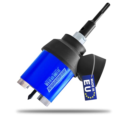 BERGMANN® MADE in EU | Dosensenker Ø 82mm mit Absaugung + SDS Plus Adapter | Kernbohrer Lochsäge Dosenfräser für Bohrmaschine Beton Mauerwerk uvm.