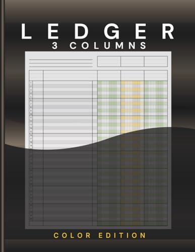 Ledger with 3 Columns (Yellow & Green Color Edition): Simple Accounting ...