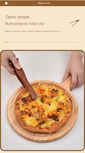 Pinça de madeira para cozinha premium de 26,5 cm para servir, cozinhar, torradas, frutas, pão, picle
