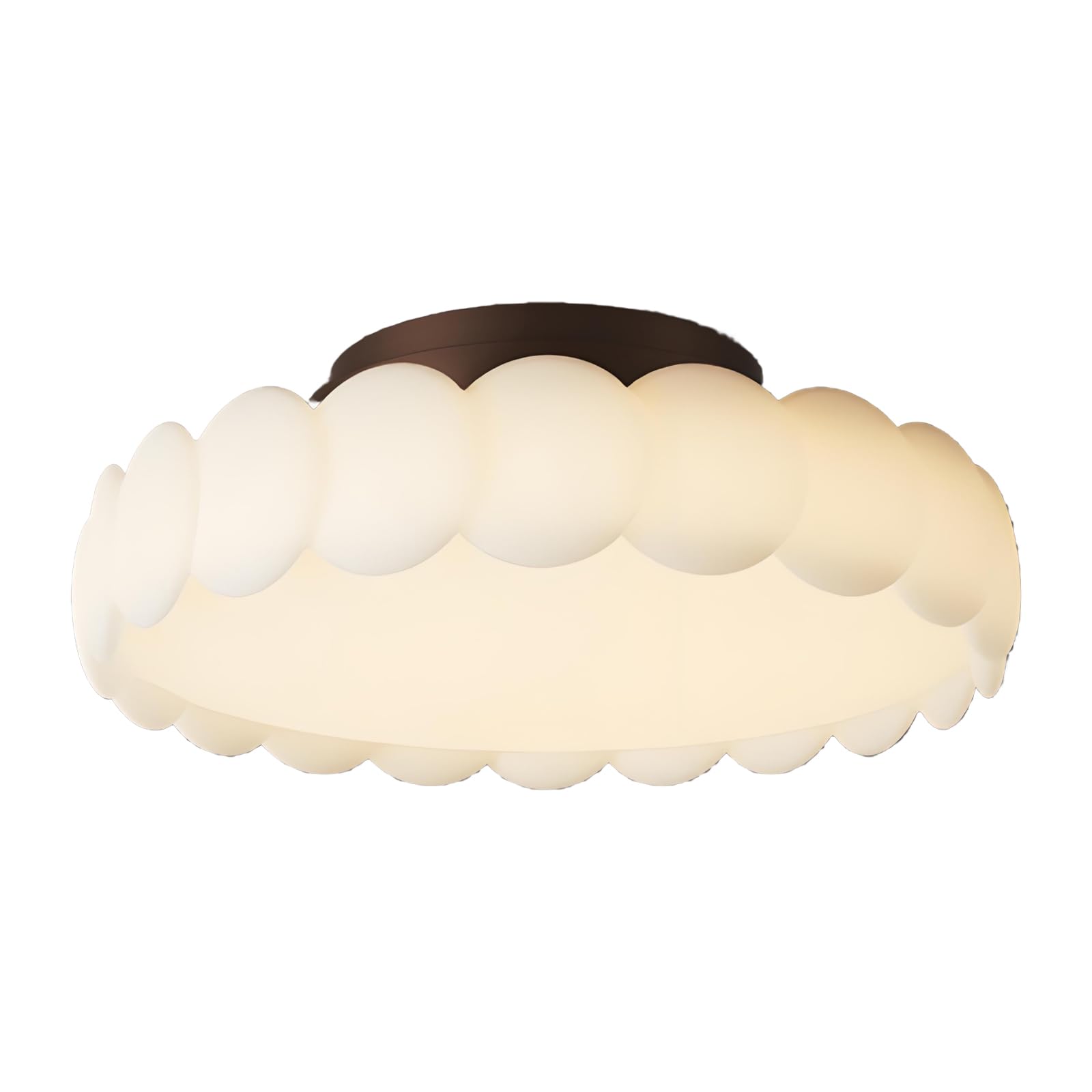 Wlbhwl Multicolor 19.7" Mid-Century Cream Led Semi Flush Mount Ceiling Light Remote Control Dimmable Close To Ceiling Lighting Fixtures For Kitchen Bedroom Bathroom Laundry Hallway Entryway Closet Living Room