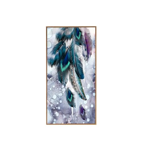 Peinture sur toile moderne avec cadre en bois décoration 50x95cm