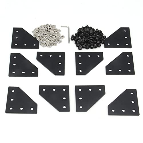 Zeberoxyz 10PCS/Kit Black L Shape Corner Bracket Plate with 50PCS Screws + 50PCS T-Nuts - Image 2