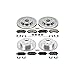 Power Stop K6943 Front and Rear Z23 Carbon Fiber Brake Pads with Drilled & Slotted Brake Rotors Kit