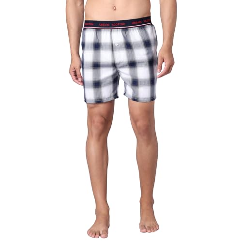Image of Urban Scottish Men's Boxer | 100% Cotton | Regular Fit, Mid-Rise | Printed, Outer Elastic