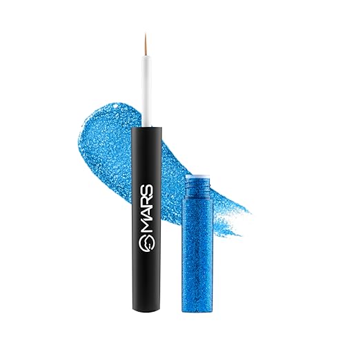Image of MARS Twinkle Wink Glitter Eyeliner (1.6 ml) (05-MIDNIGHT-BLUE) | Long-Lasting Sparkle Liquid Liner | Smudge-Proof, Quick-Dry Eye Makeup for Party, Wedding & Festival