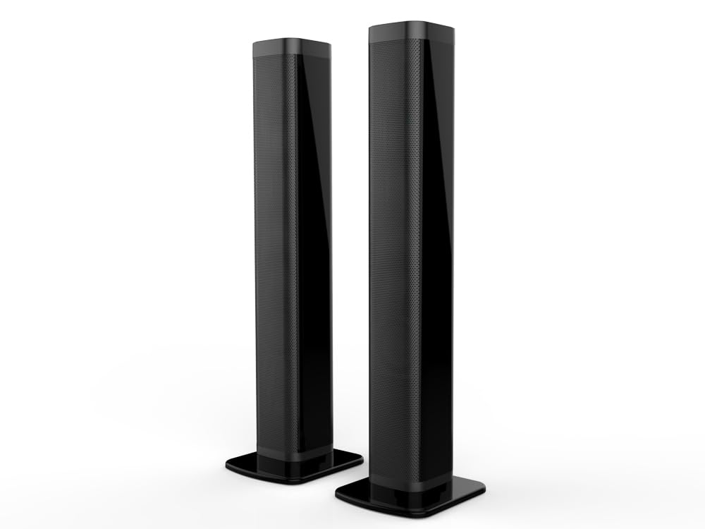 JG Barra de sonido Bluetooth 5.0 80W RMS con subwoofer - Home Cinema 2.1, HDMI Arc, MicroSD, USB y AUX - Negro