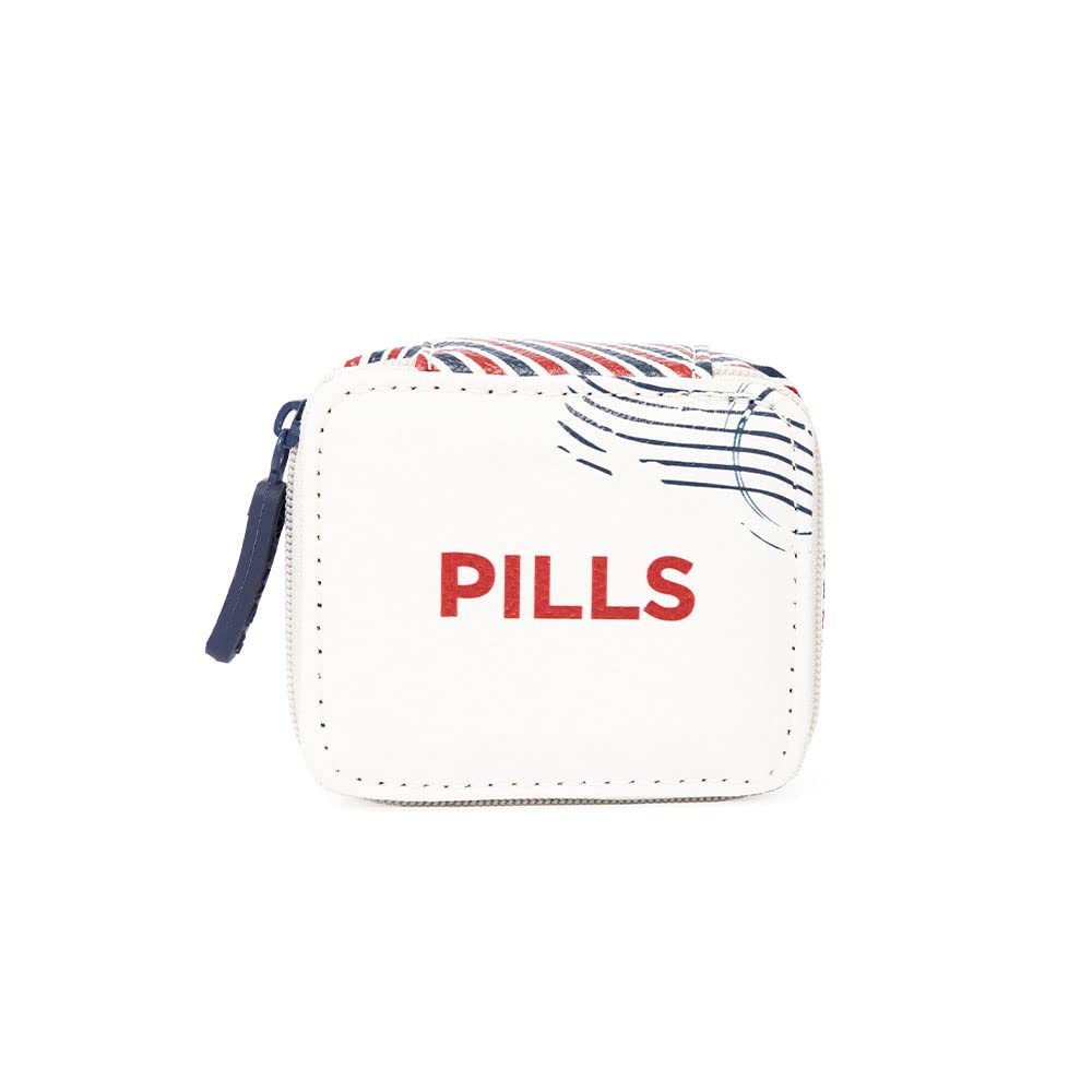 MIAMICAZippered or Snap Closure Pill Case with 8-Day Removable Plastic Medicine Organizer – Keep Your Vitamins and Pills Organized – Compact and Sleek Pill Box