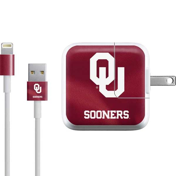 Skinit Decal Other Skin Compatible with iPad Charger (10W USB) - Officially Licensed University of Oklahoma Red Jersey Design