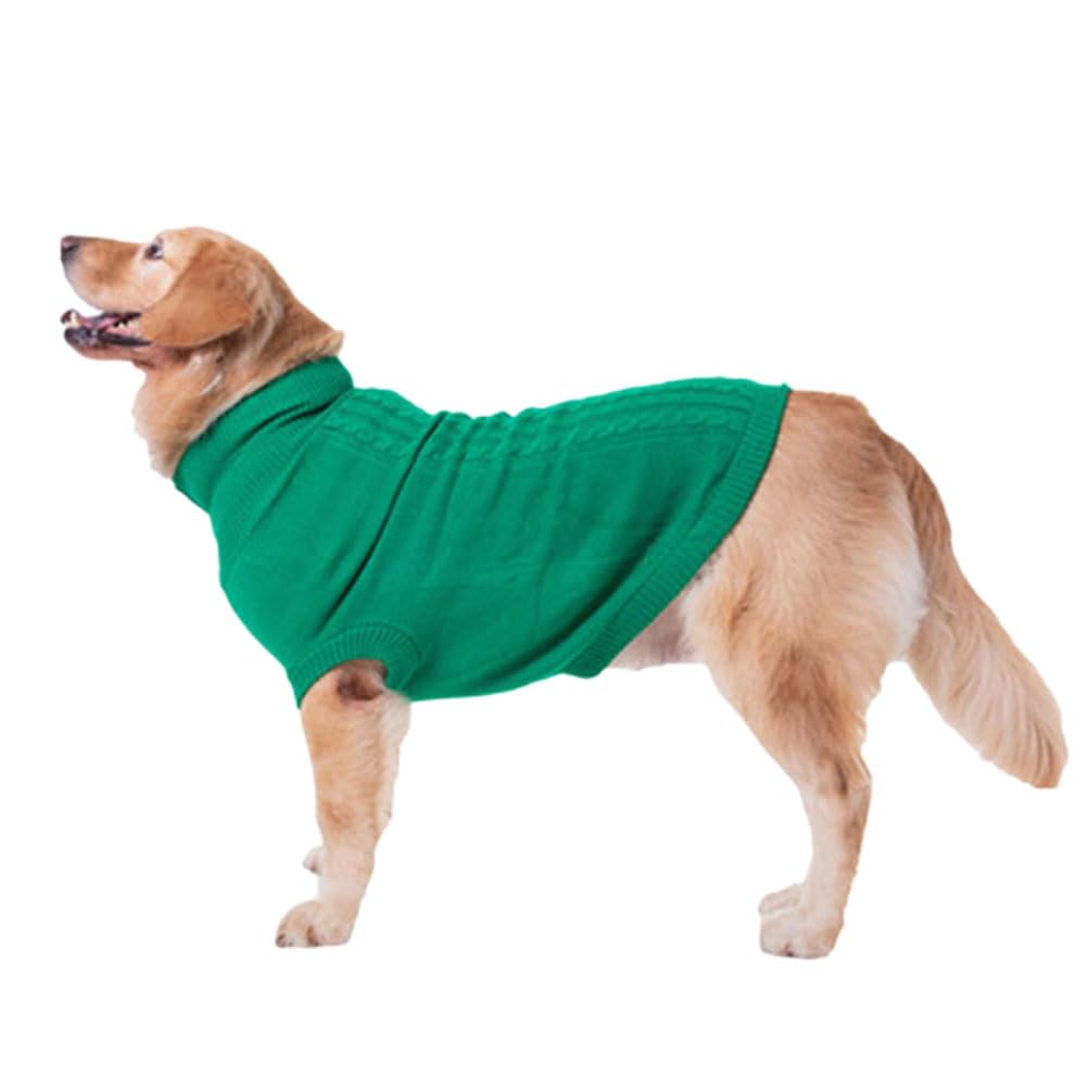 Pet Ribbed Jumpers Pullover Sweatshirt for Dogs Cats, Dog Knit Clothes Pet Pullover Dog Sweater Winter Puppy Jumpers Warm Sweater for Small, Medium and Large Dogs,Green2,XXL