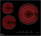 MIDEA Placa Vitroceramica 3 fuegos 6200 W - Vitroceramica Inducción Integrada con Panel de control tactil, Child lock y Protección por Sobrecalentamiento