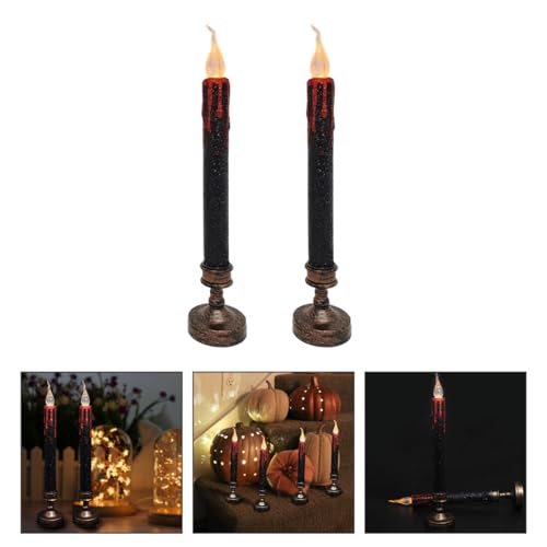 Lámpara para vela de Halloween Vaguelly pack de 2 luces sin llama de plástico para terror 6