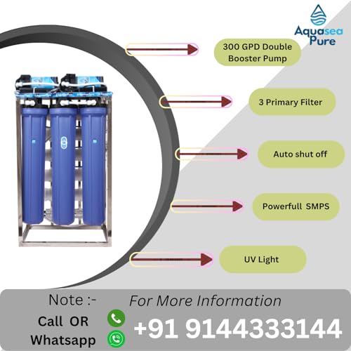 Image of 100 LPH Commercial RO + UV Water Purifier with Double Pump Purification and Fully Automatic Function, TDS Adjuster, Dust Protective Cover, Blue