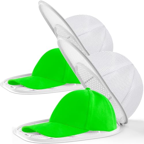 Coopache Wäschesack Cap Gestell zum Waschen Form Halter für Waschmaschine und Spülmaschine Hut Reiniger Basecap Waschgestell für Baseballmützen (2 Stück Weiß)