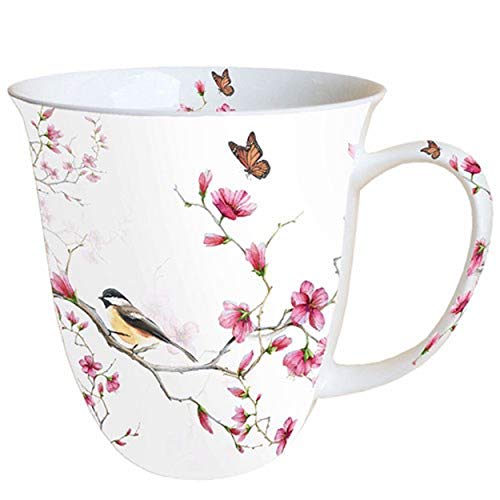 Mug en Porcelaine Anglaise Motif Oiseau et Fleur