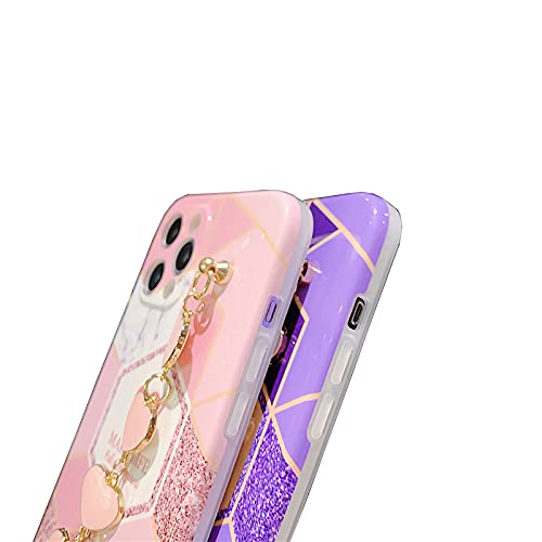 Image of MVYNO Exclusive iPhone 11 6.1 inch Cover with Purple Hearts Back Holder | Beautiful Elegant Case (Silicone | Flexible | iPhone 11 | Purple Holder)