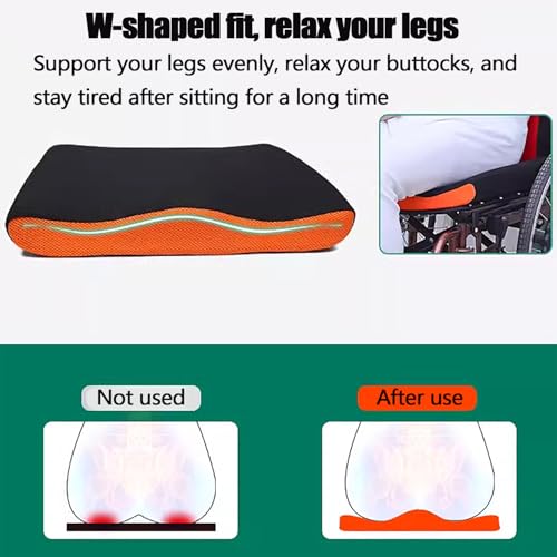 Cojín de asiento para silla de ruedas para alivio de cadera, diseño antiescaras y transpirable, soporte cómodo para el uso diario