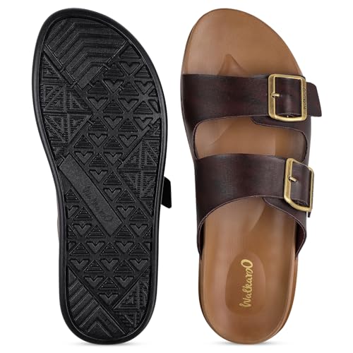 WALKAROO PLUS Bounceez Men's Fashion Sandal with Cushion Brown - Image 6
