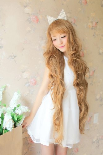Simpleyourstyle Heat Resistant Hair Wig Blonde Wigs New Godiva Extra Long Lolita Full Natural Wavy