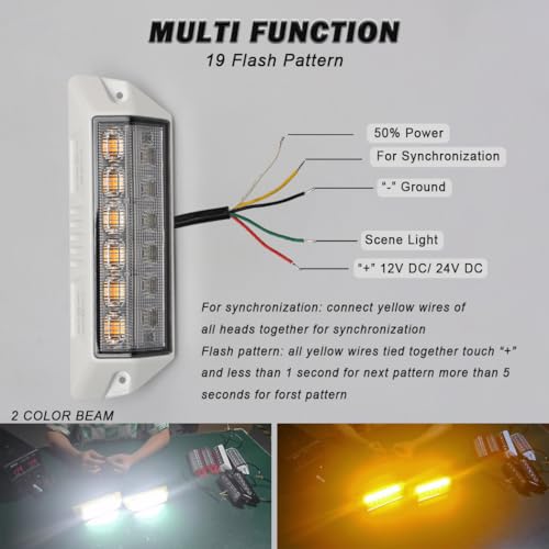 Hooma Wohnwagen Lampe 12V Wohnwagen Led Aussenbeleuchtung - Weißes/Gelbes Licht - Vorzeltleuchte Wohnmobil Lampen Beleuchtung Außen IP67 Wasserdicht