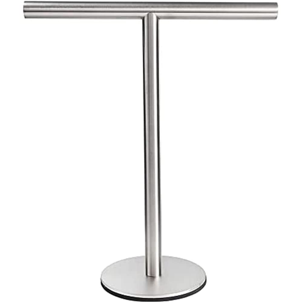 Wisyurt Bathroom Hand Towel Holder Stand Vertical Towel Rod T Shape Hand Towel Holder Stand 304 Stainless Steel for Bathroom Kitchen Countertop