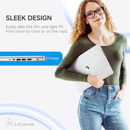 Image of HP 2026 14 inch Laptop Computer Student Business, Copilot AI, Intel N150, 16GB RAM, 512 GB Storage(128GB UFS+256GB MSD+128GB UFD), 1-Year Office 365, WiFi 6, Ultra Light, Portable, Windows 11 Pro, Silver