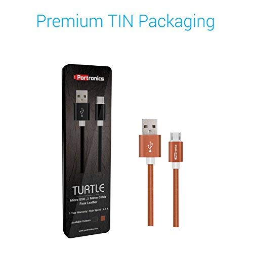 Image of Portronics Turtle micro USB cable-Brown
