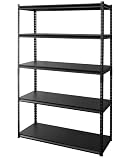 ラック スチールラック メタルラック 幅120cm 5段 STR-1200 ブラック 幅約120×奥行約46×高さ約183㎝((ブラック)