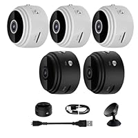 Mini Caméra De Sécurité Magnétique 360° 1080p – Sans Fil, Vision Nocturne, Détection Mouvement, Batterie Longue Durée – Noir/Blanc