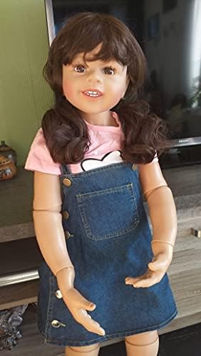 Miniatura 6 de iCradle 39inch98CM enorme muñeca renacida cuerpo completo vinilo duro niña muñecas realistas de pie renacer niñas con pelo marrón bebé edad 2 años