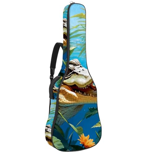 Sac pour guitare à motif crocodile pour trajets et cours de musique