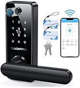 Fingerprint Door Lock, 6-in-1 Keyless Entry Door Lock with Handle, Touchscreen Keypad, Bluetooth ...