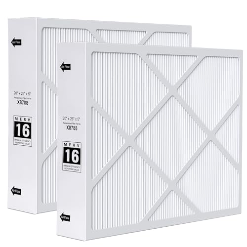 Image of X8788 MERV 16 Air Filter 20x26x5 Compatible with Lennox X8788 2 Packs
