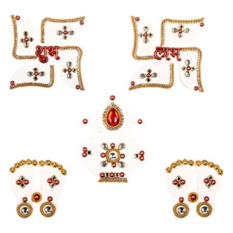 Shubh Labh Laxmi Charan Paduka with Swastik Stickers Cover